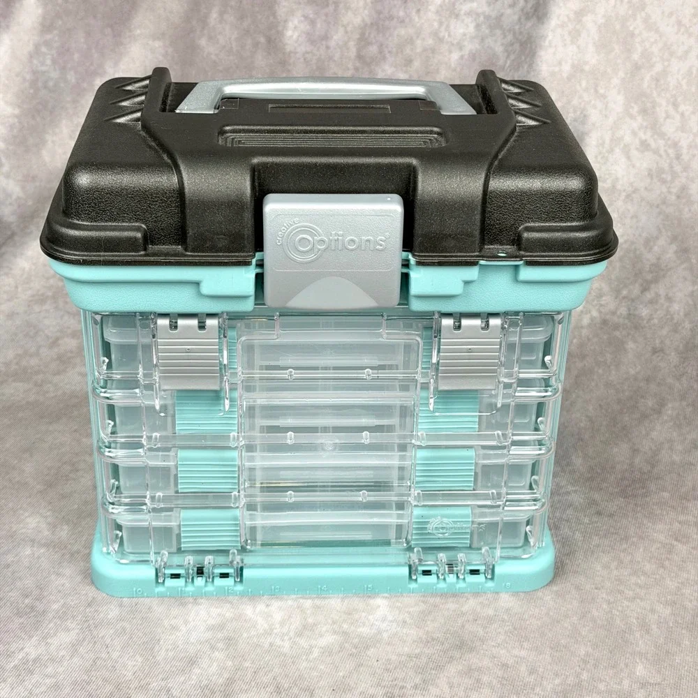 Creative Options Grab N Go Rack System Turquoise Craft Organizer Four Trays